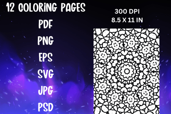 12 Coloring Page Bundle