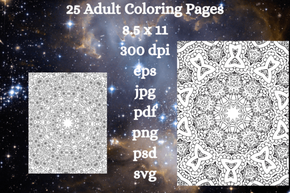 25 Coloring Page Bundle for Creative Relaxation