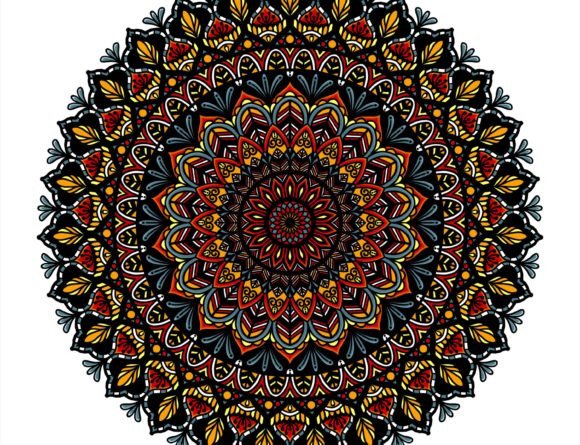 African Mandala Round Pattern: A Vibrant Addition to Creative Projects