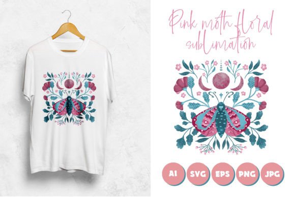 Blue Moth Floral Sublimation: A Creative Fusion of Nature and Design