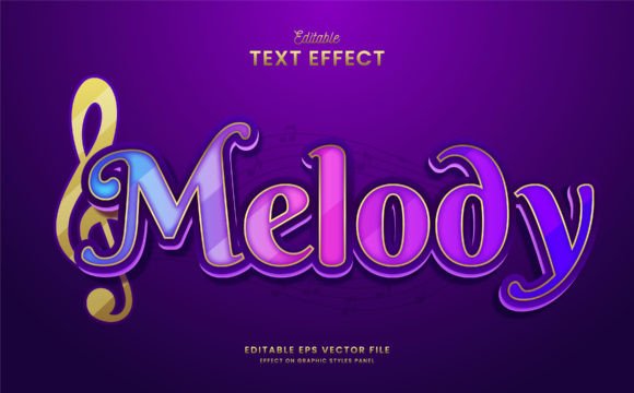 Colorful Melody Text Effect: A Versatile Vector Design for Creative Projects