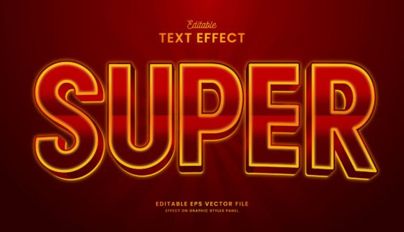 Editable Red Super Text Effect for Creative Projects