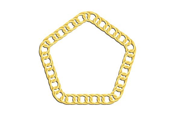 Golden Wide Pentagonal Chain Frames for Decorative Headers