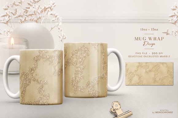 Mug Sublimation Dark Gold Marble Glitter: A Versatile Design for Creative Projects