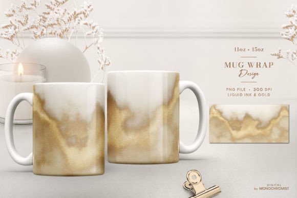 Mug Sublimation Warm Beige Gold Ink PNG: A Versatile Design for Creative Projects