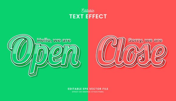 Open and Close Editable Text Effect for Adobe Illustrator