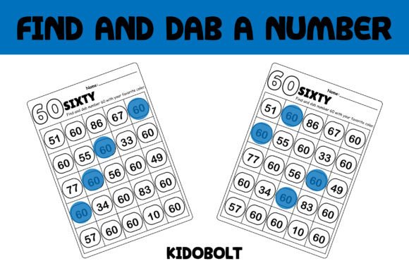 PreK Dab a Dot Number Worksheet - 60
