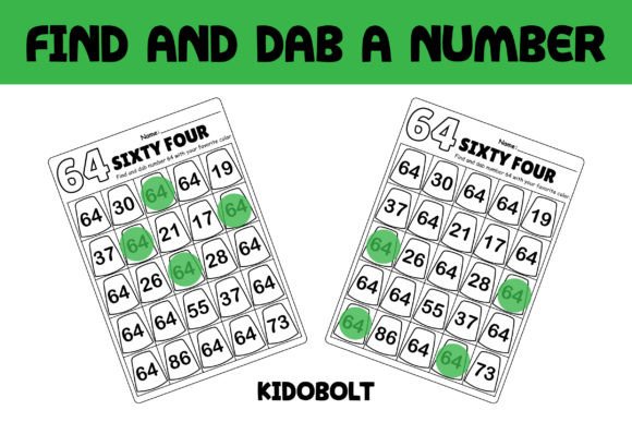 PreK Dab a Dot Number Worksheet - 64