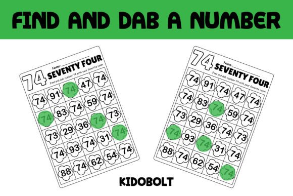 PreK Dab a Dot Number Worksheet - 74