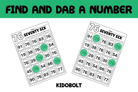PreK Dab a Dot Number Worksheet - 76