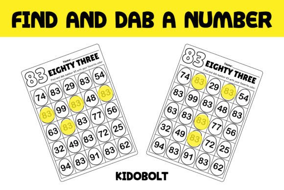 PreK Dab a Dot Number Worksheet - 83