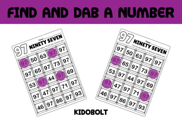 PreK Dab a Dot Number Worksheet - 97: A Fun Way to Teach Number Recognition