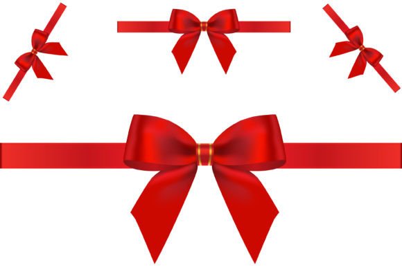Realistic Red Gift Ribbon Bows Vector: A Versatile Design Element for Holiday and Decor Projects