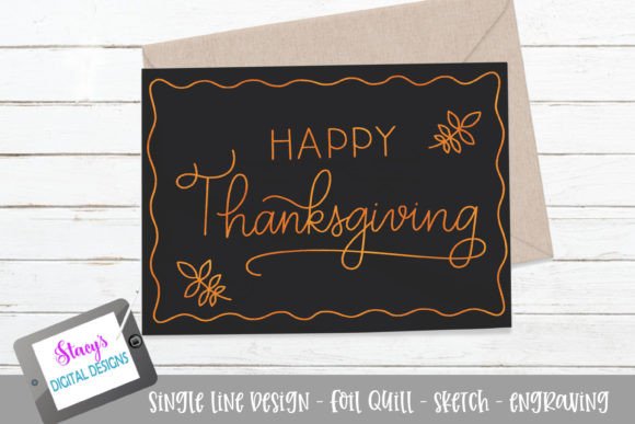 Single Line Happy Thanksgiving Design