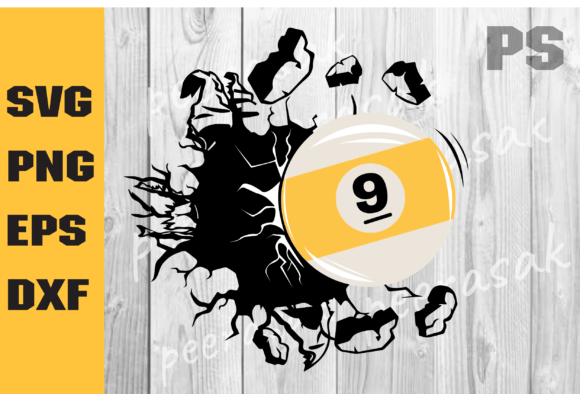Step Up Your Crafting Game with the Detailed Billiards 9 SVG