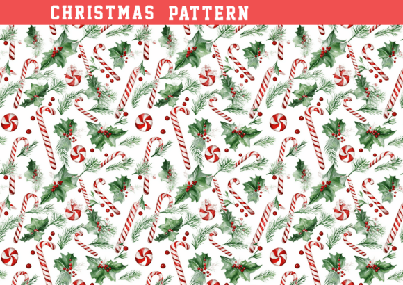 Watercolor Candy Cane Pattern: A Versatile Design for Creative Projects